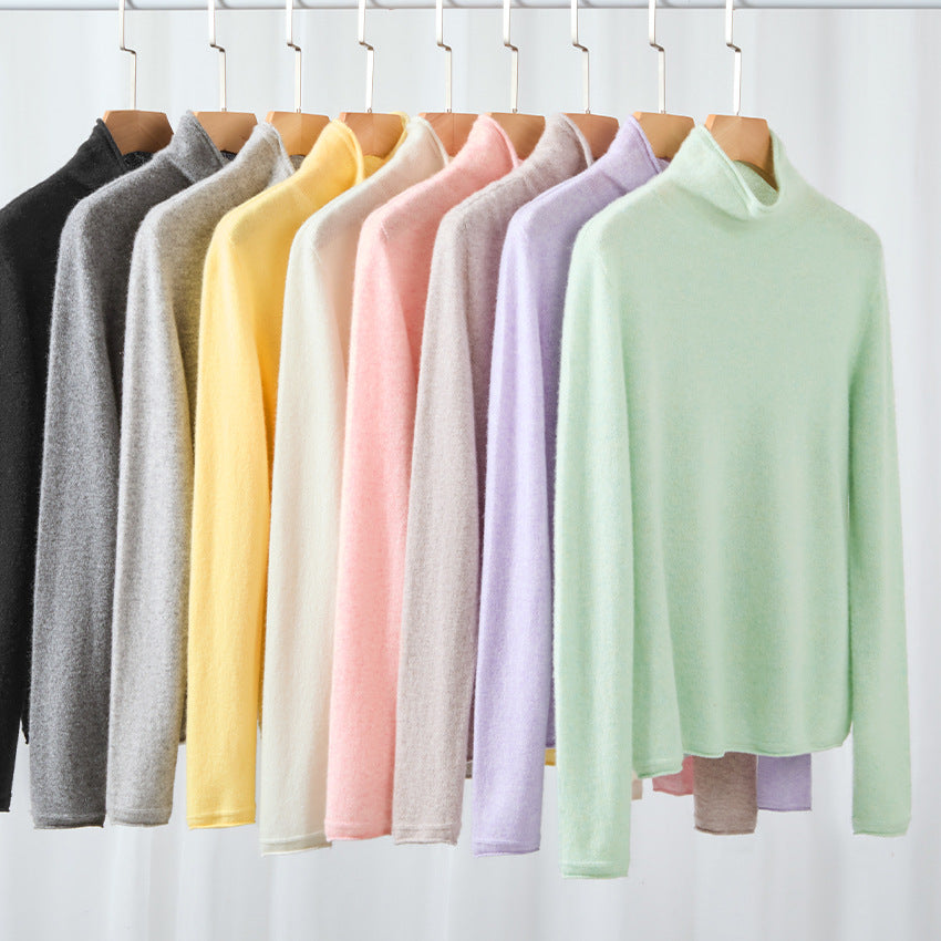 Women's fine knit turtleneck sweater with slim fit and high-quality jersey quality Chichicherry