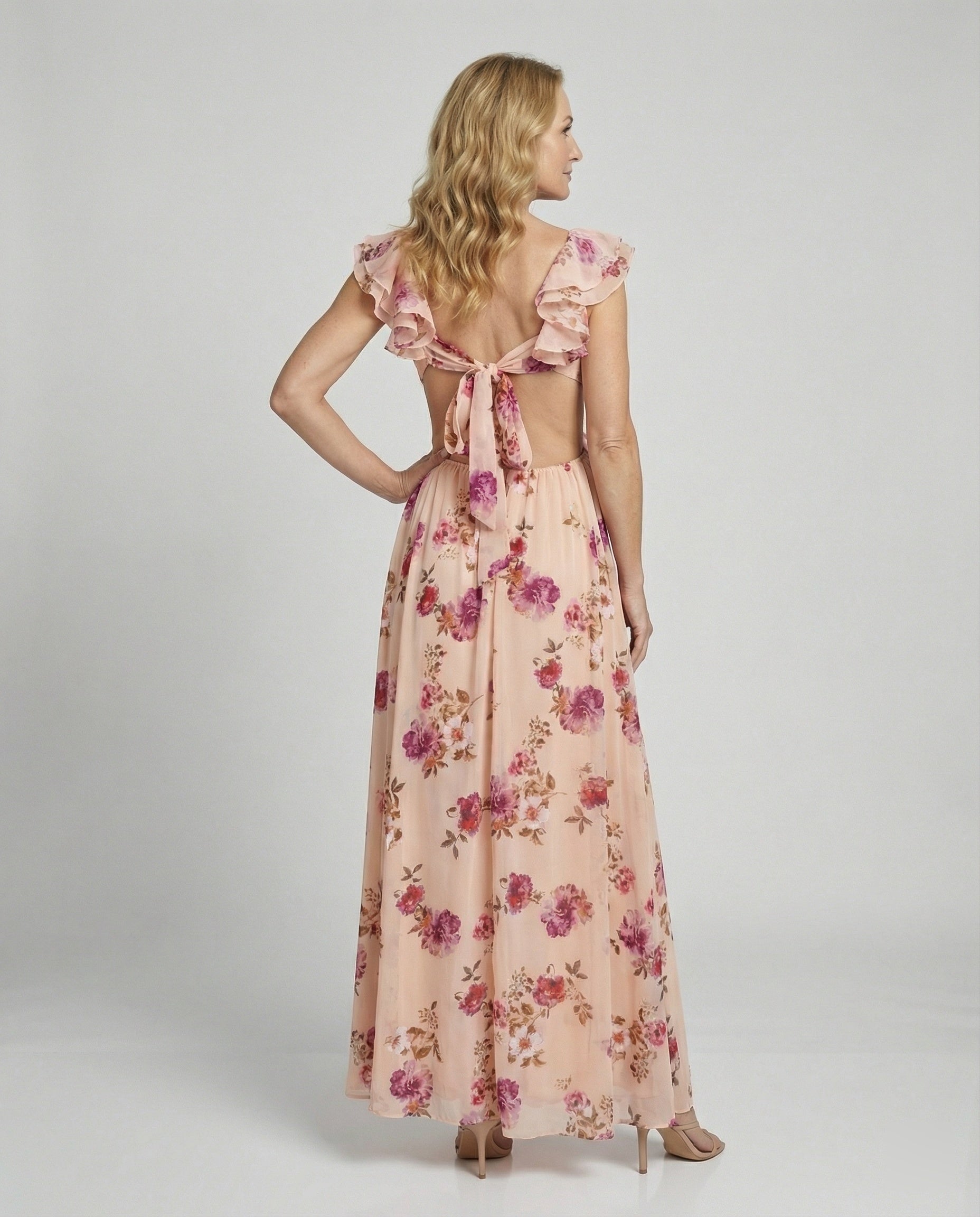 Women’s Floral Maxi Dress with Slit