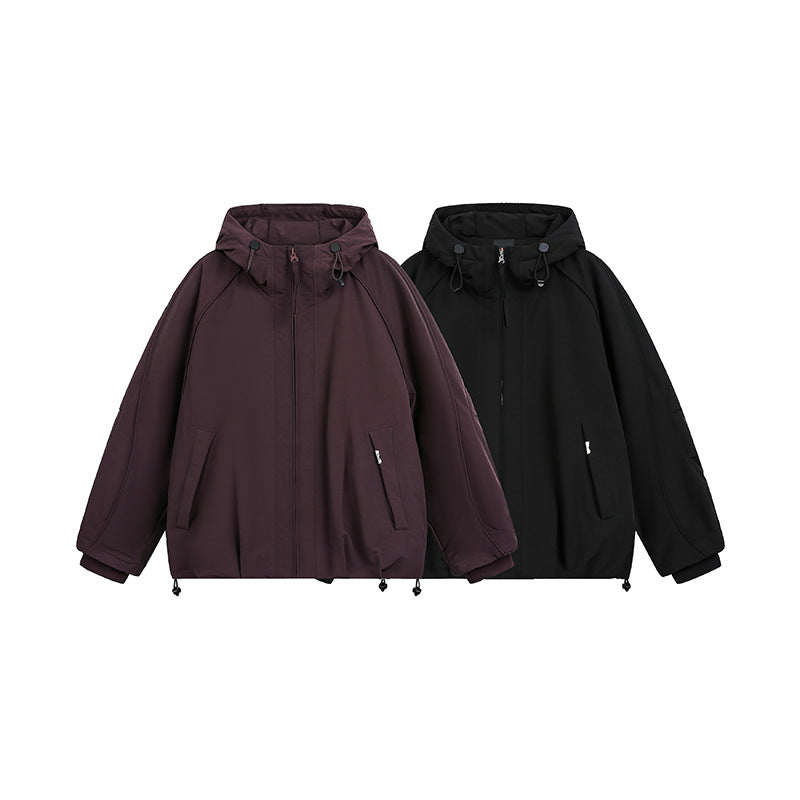 Women's oversized padded hooded jacket with raglan sleeves and drawstring Chichicherry