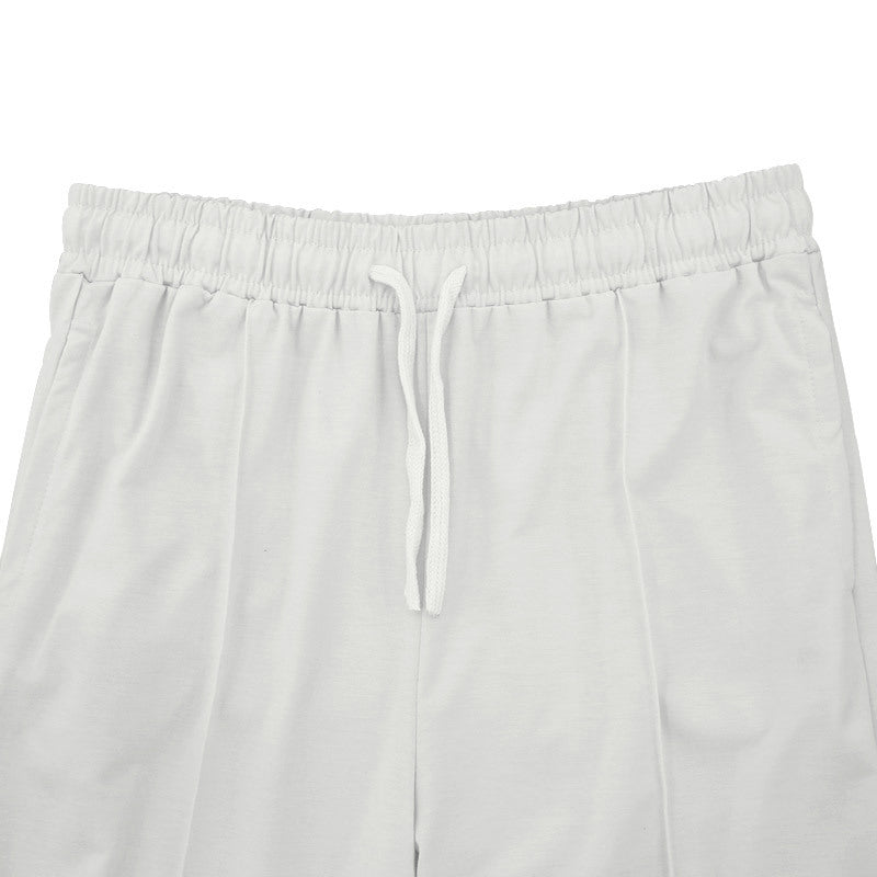 Men's Relaxed-Fit Casual Pants with Pleat, Drawstring and Side Pockets Chichicherry