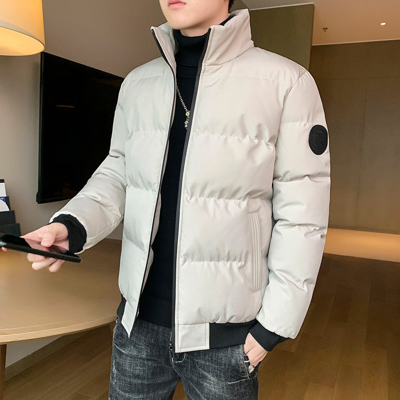 Men's compact thermo quilted jacket with high stand collar, windproof outer shell and elastic ribbed cuffs Chichicherry