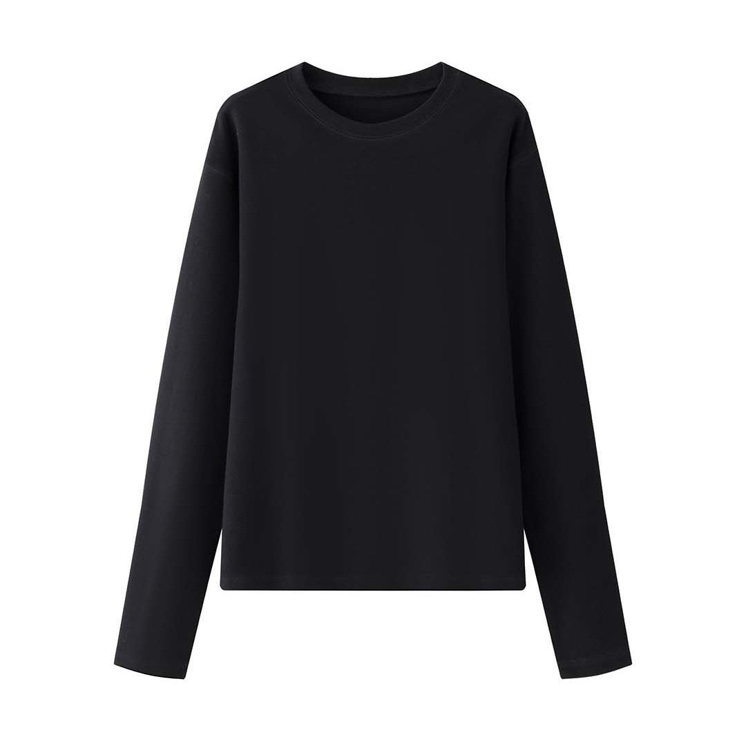 Women's Casual Boxy Sweatshirt made of heavy cotton jersey with clean round neck Chichicherry