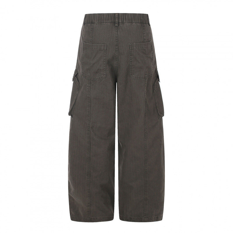 Women's wide cargo culotte pants with high waist, flap pockets and casual cropped silhouette Chichicherry