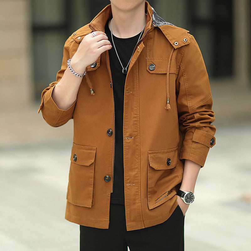 Men's transitional parka in field design with hood, flap pockets and arm straps Chichicherry
