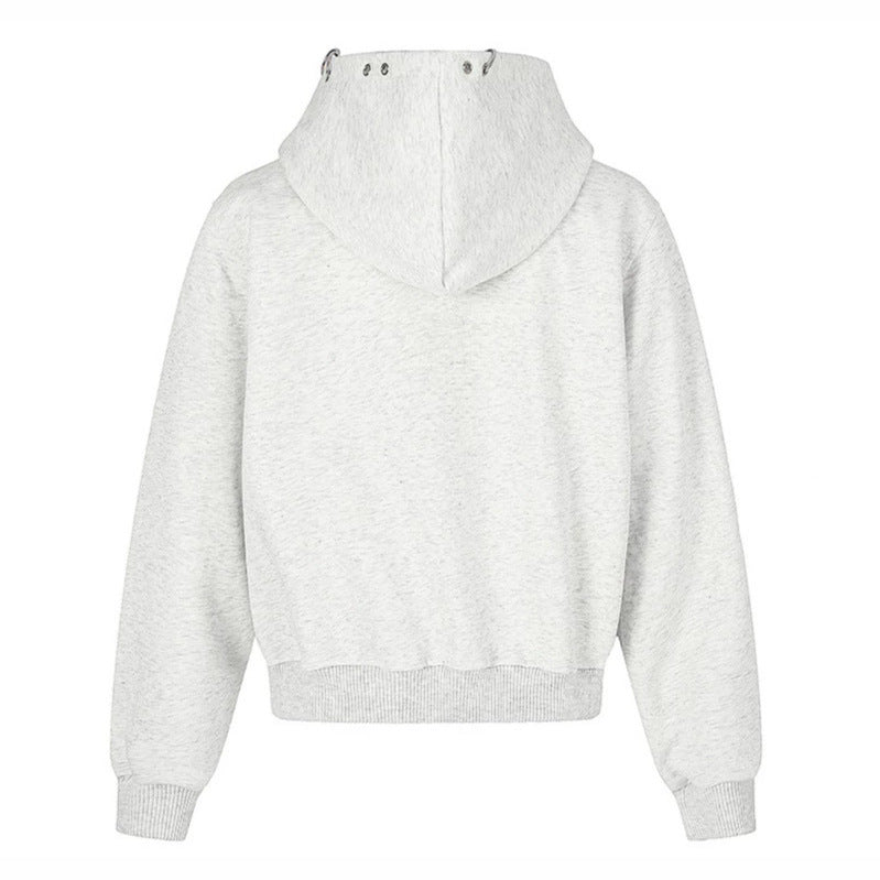 Ladies Hooded Sweat Jacket with Photorealistic Manga Front Print, Fleece Lining and Full Zip Chichicherry