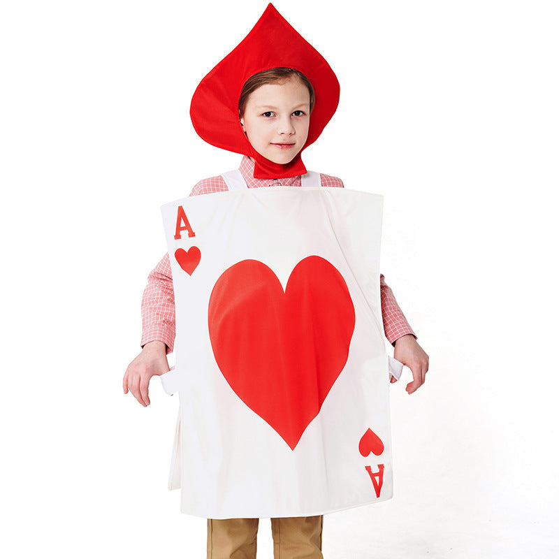 Men's costume as playing card with heart motif Chichicherry