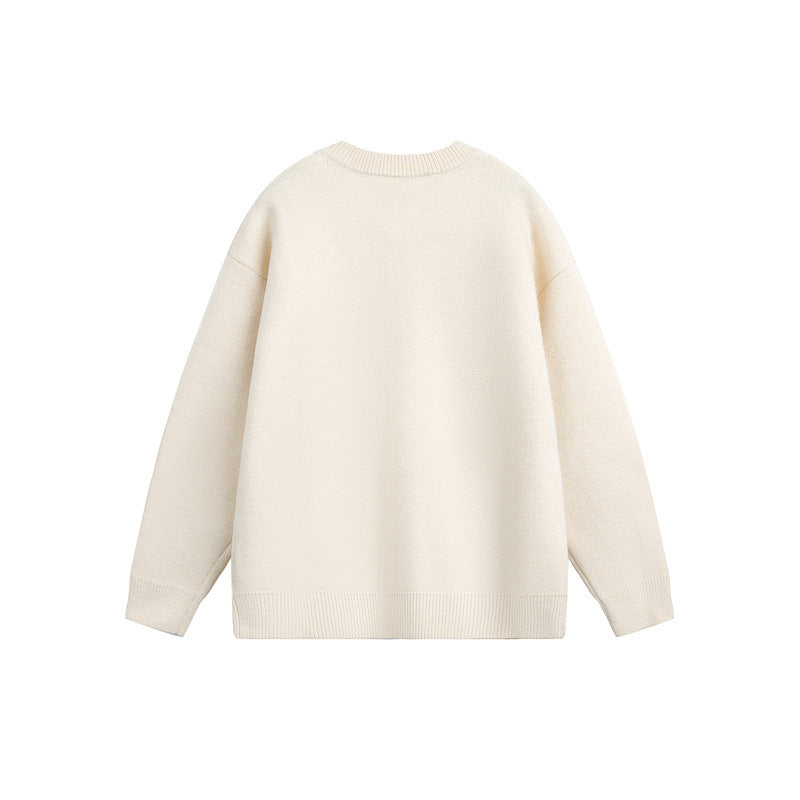 Women's Knitted Oversized Cardigan with playful dog embroidery Chichicherry