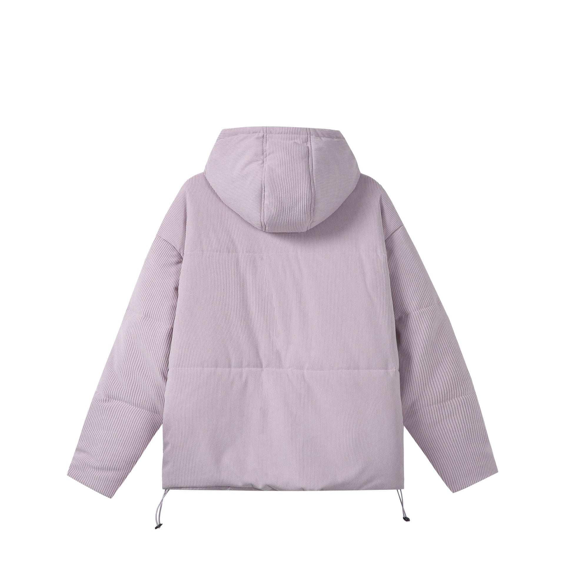 Unisex Quilted Cord Parka in Boxy Cut with High Collar and Drawstring Chichicherry