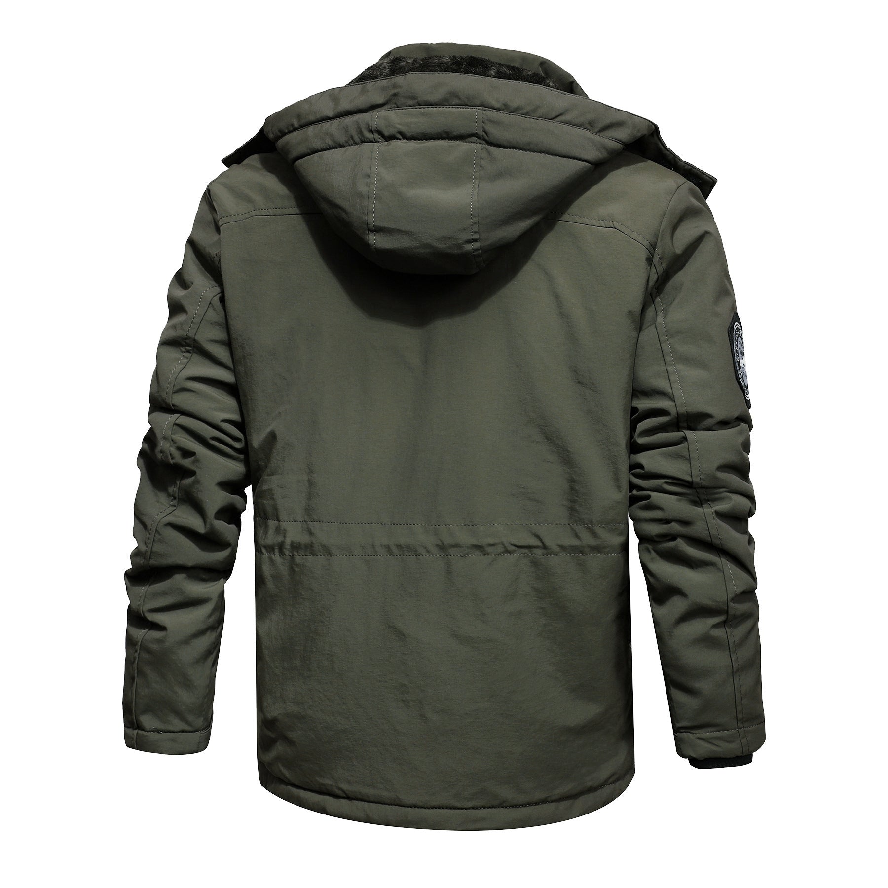 Men's water-repellent utility parka with teddy lining, hood, and multifunction pockets Chichicherry