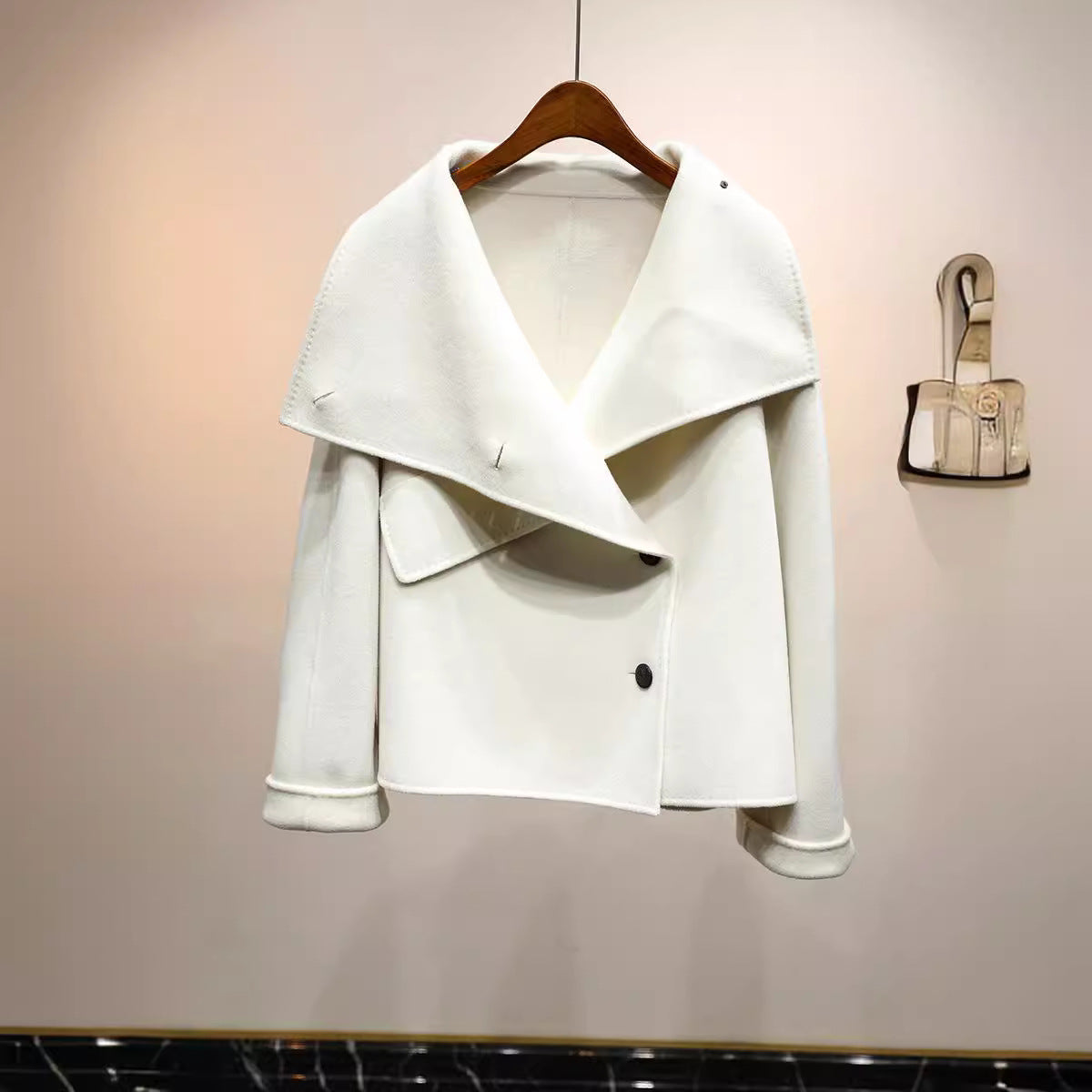 Ladies elegant transitional jacket with high collar Drune
