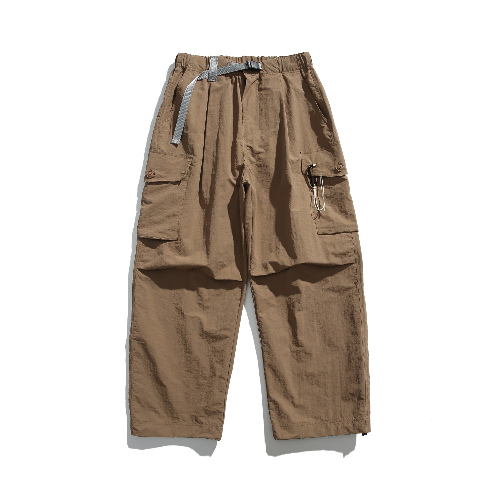 Men's cargo pants in utility style with elastic waistband and integrated belt Chichicherry