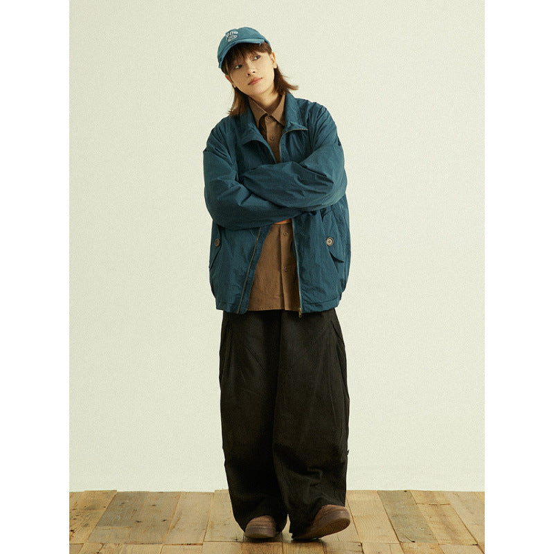 Herren Weite Baggy-Cargo-Hose mit Faltendetails und elastischem Bund Chichicherry