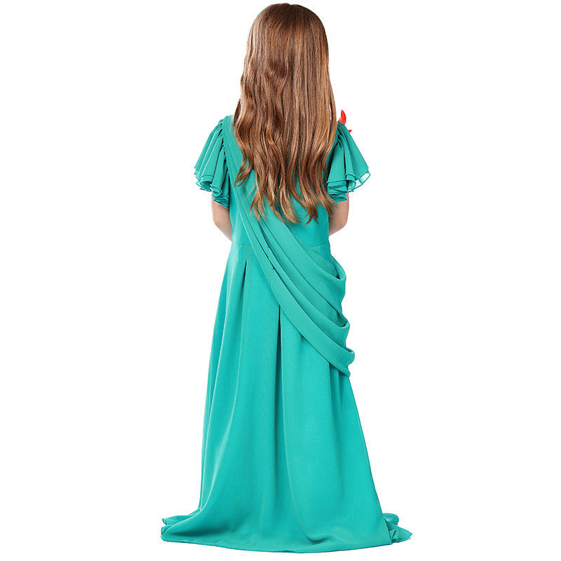 Girl costume as Statue of Liberty with elegant dress and accessories Chichicherry