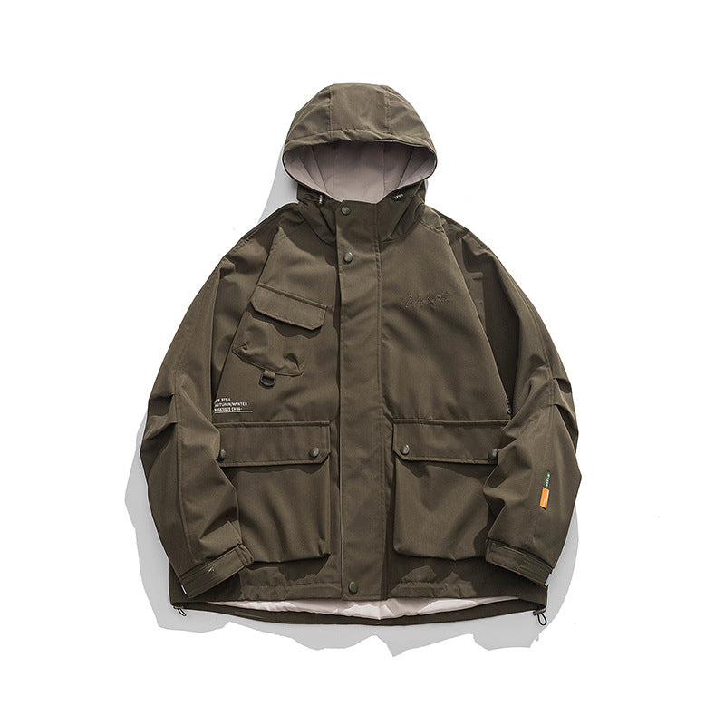 Unisex Oversize-Utility-Jacket with Hood, multifunctional flap pockets and drawstring Chichicherry