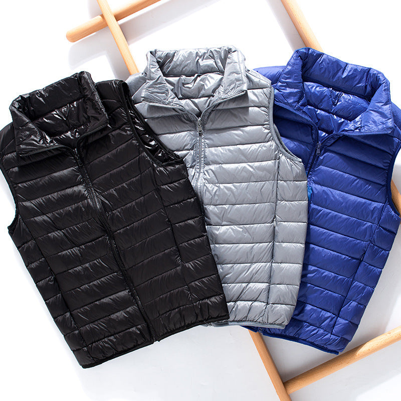 Women's lightweight packable quilted vest with high collar and wind-resistant microfiber shell Chichicherry