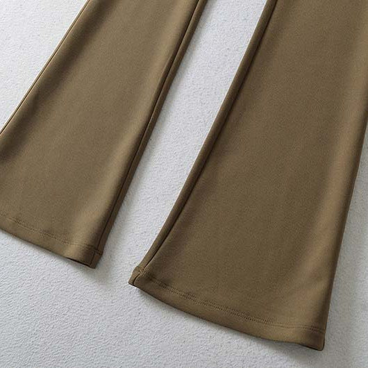 Women high-waisted stretch flared pants with wide bootcut cut Chichicherry