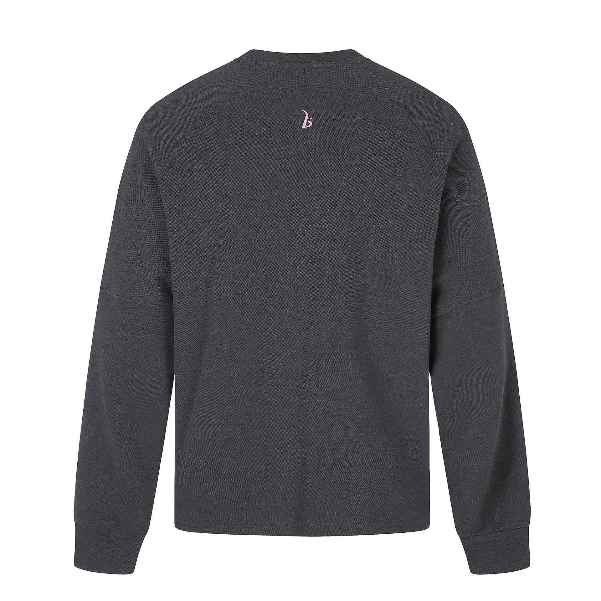 Women's Oversize Sweatshirt with V-neck, Raglan Sleeves, and Front Print Chichicherry