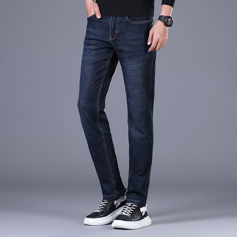 Women Elastic Slim-Straight Jeans with High Comfort Waistband Chichicherry