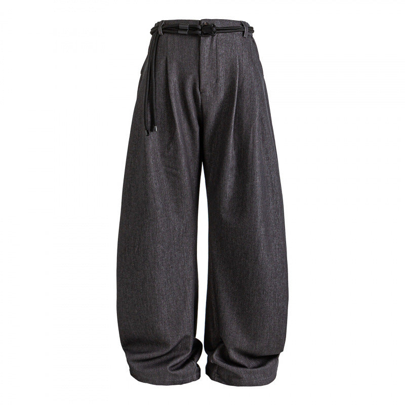 Women's high-waisted wide Marlene pants with pleated waistband and drawstring belt Chichicherry