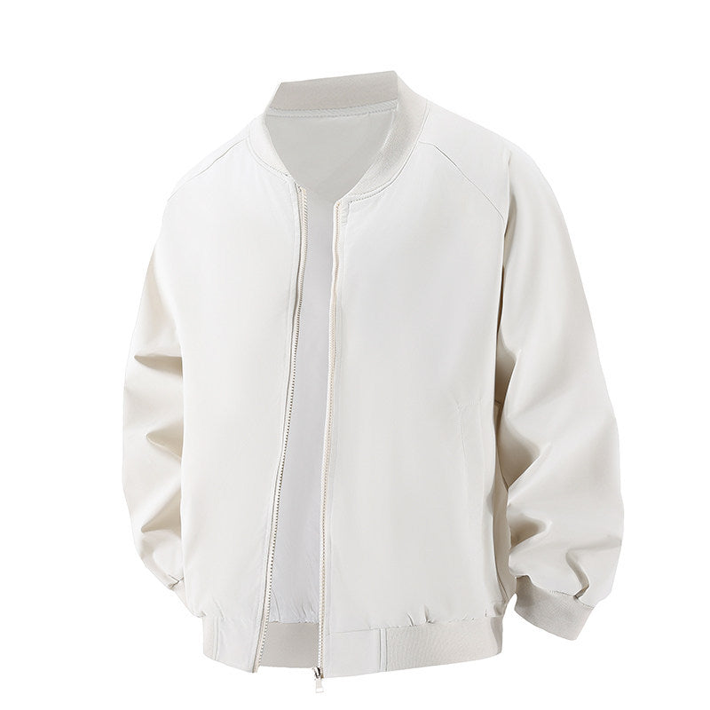 Men's Minimalist Oversized Bomber Jacket with Raglan Sleeves, Elastic Hem & Comfort Collar Chichicherry
