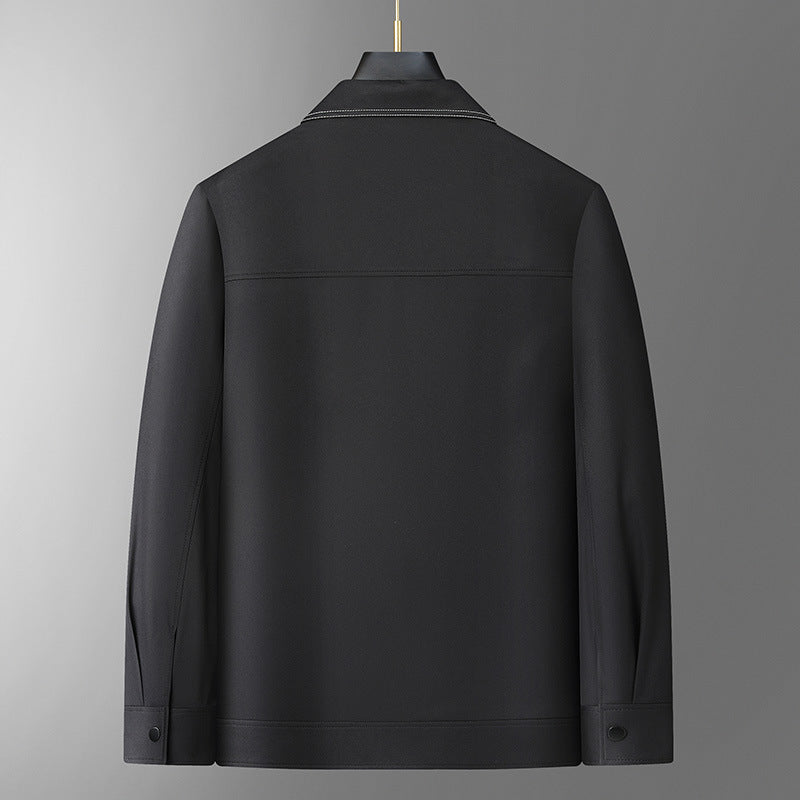 Men's Overshirt Jacket made of smooth artificial leather with chest pockets and snap button closure Chichicherry