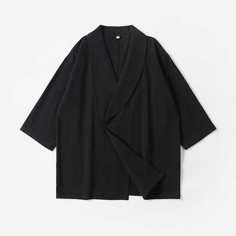 Unisex Oversized Kimono Jacket with Shawl Collar and Wrap Closure Chichicherry