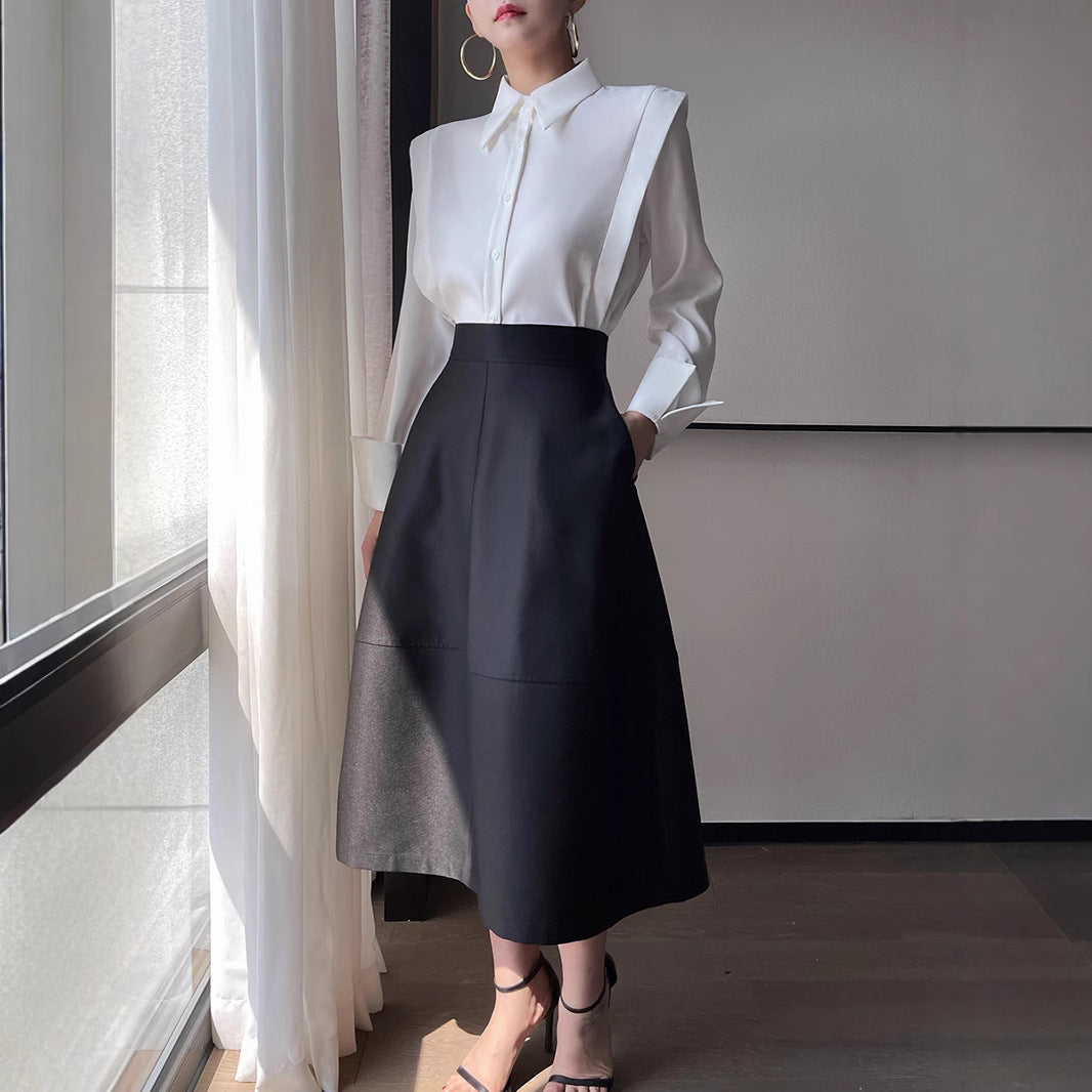 Ladies elegant and fashionable blouse with innovative cut Drune
