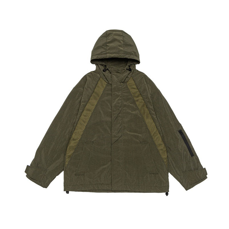 Unisex Oversize Utility Parka with Hood, Mesh Inserts and Concealed Front Flap Chichicherry