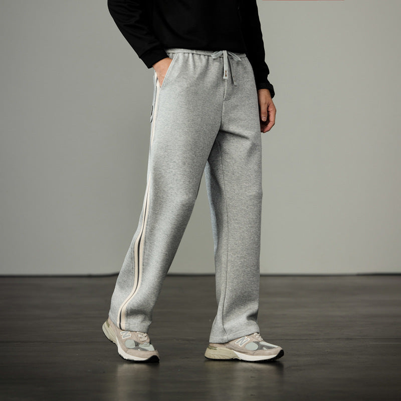 Men's Casual Jogging Pants with Wide Leg, Drawstring and Side Pockets Chichicherry