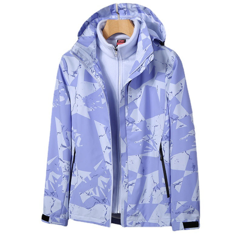 Women's two-layer softshell jacket with removable fleece inner jacket and hood Chichicherry