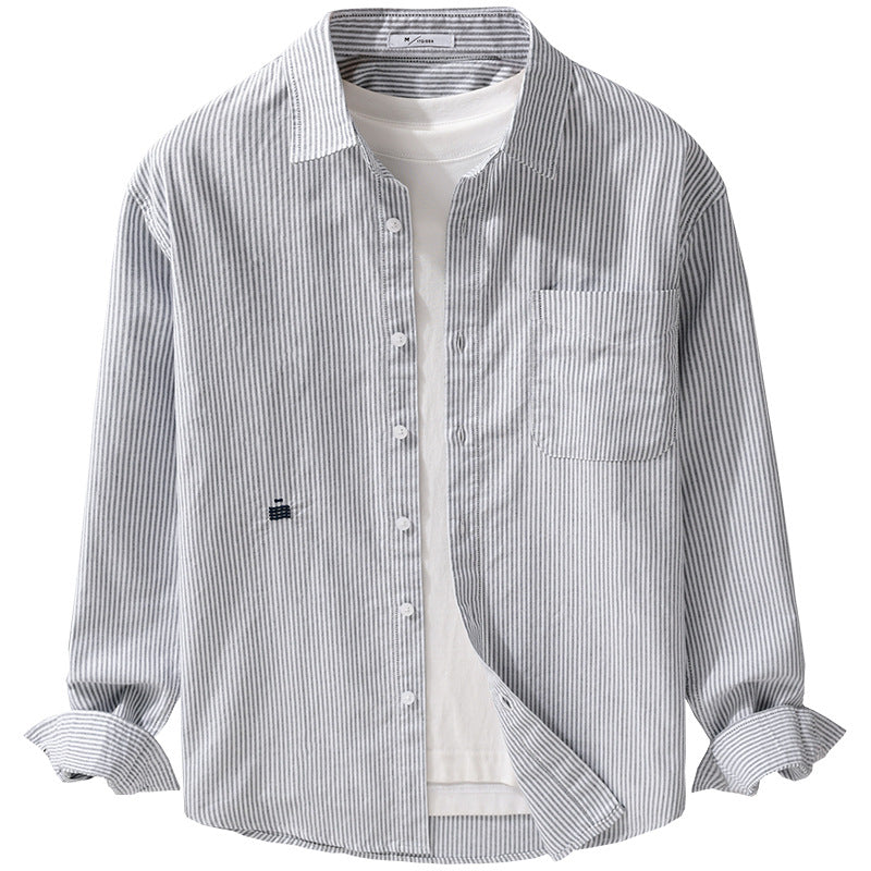 Men's Lightweight Seersucker Shirt in Layering Look with Chest Pocket Chichicherry
