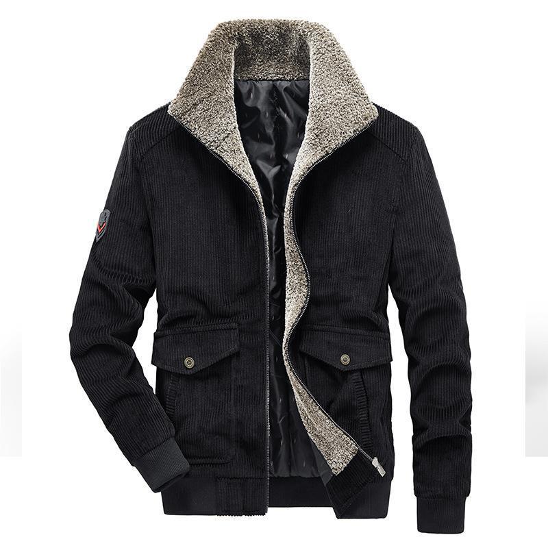 Men's cord field jacket with Sherpa inner lining, stand-up collar and patch pockets Chichicherry