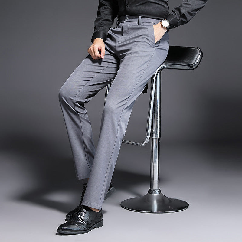 Men's Modern Cut Business Trousers with Crease, Stretch and Easy Care Blend Fabric Chichicherry
