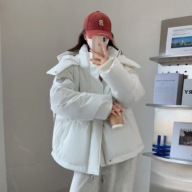 Women's oversized quilted winter jacket with hood and thermal insulation Chichicherry
