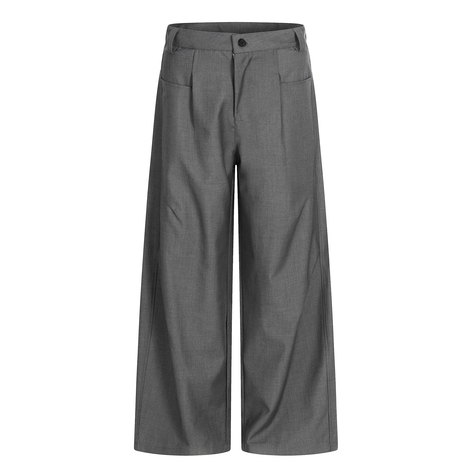 Women's Wide Culotte Pants with Pleats, High Waist and Patch Pockets Chichicherry