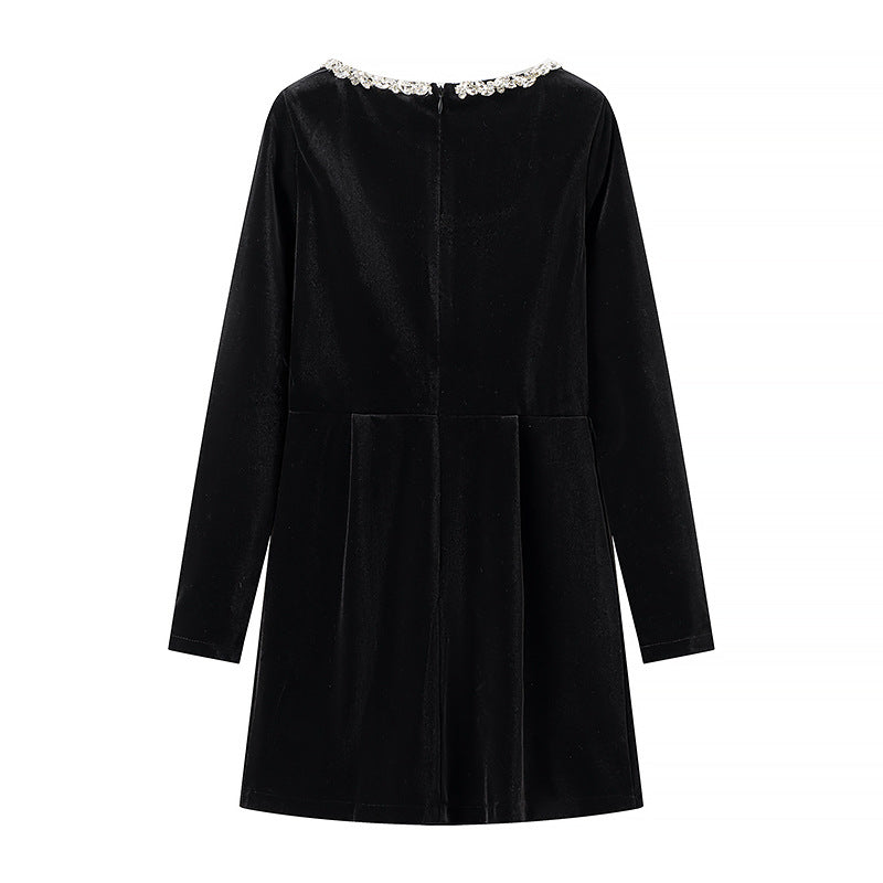Women Velvet Mini Dress Chichicherry