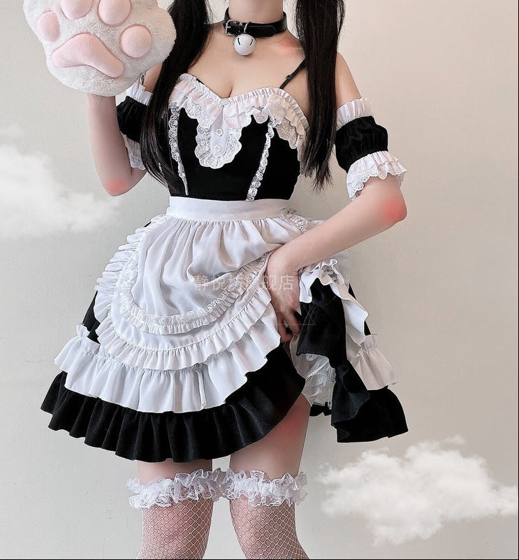 Girl's playful ruffle dress with charming puff sleeves Chichicherry