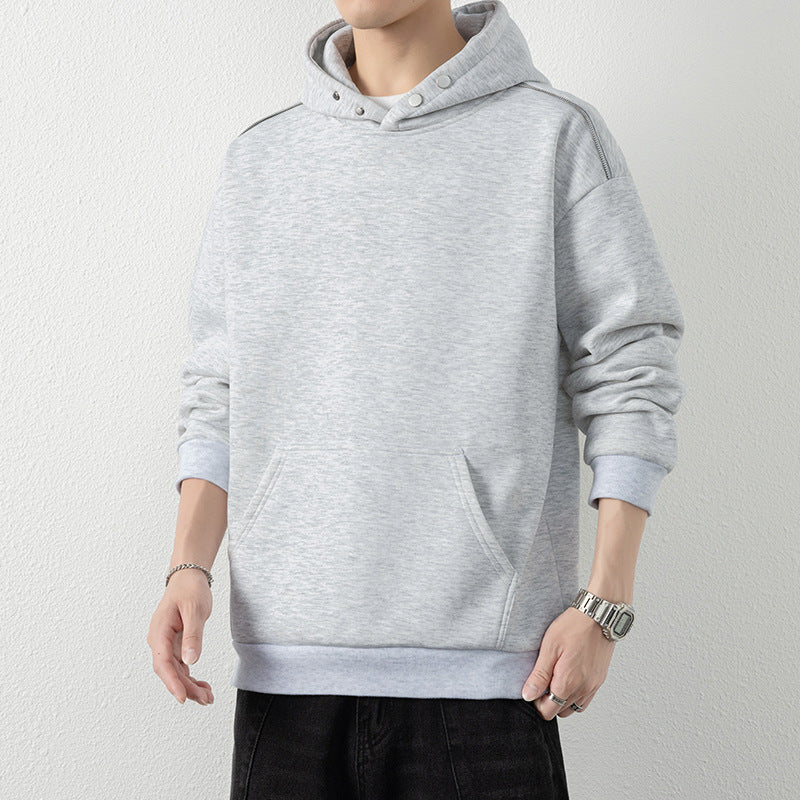 Men's Oversize Hoodie with Kangaroo Pocket & Snap Neck Chichicherry