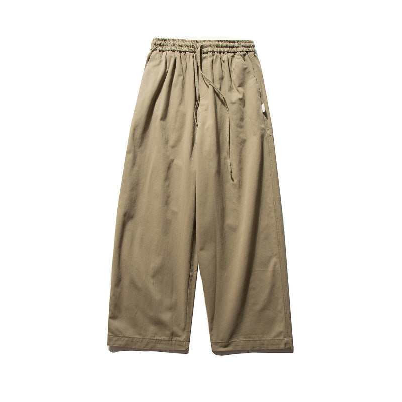 Unisex Wide Culotte Pants with Elastic Waistband and Drawstring Chichicherry