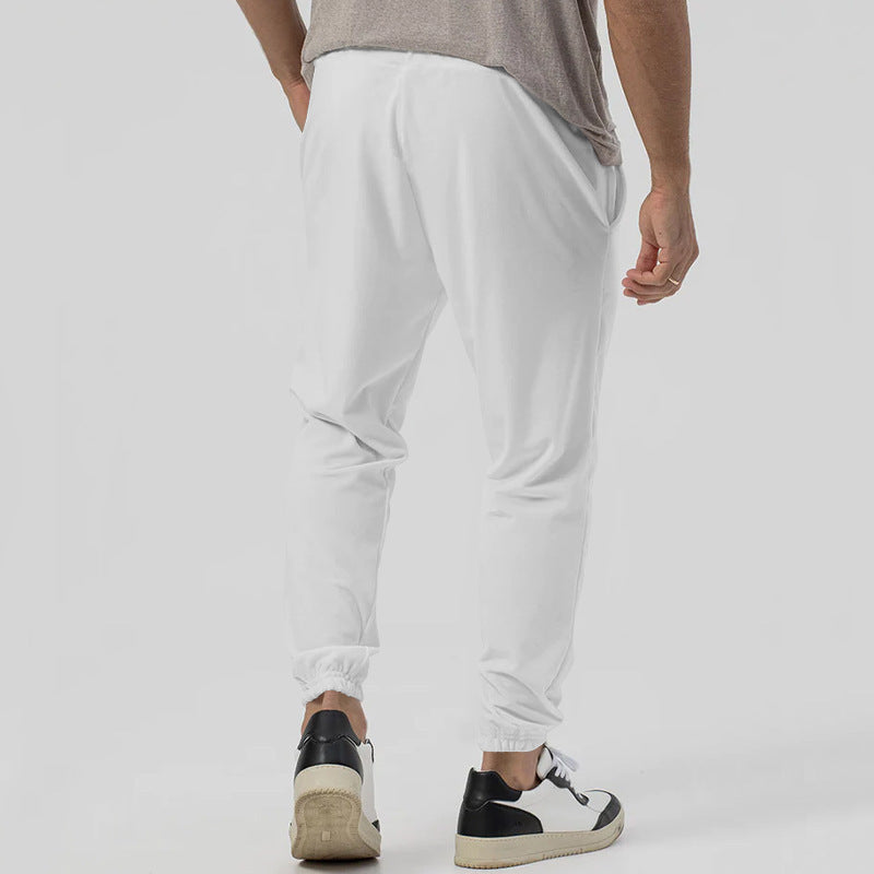 Men's tapered jogging pants in linen look with crease and cuff Chichicherry