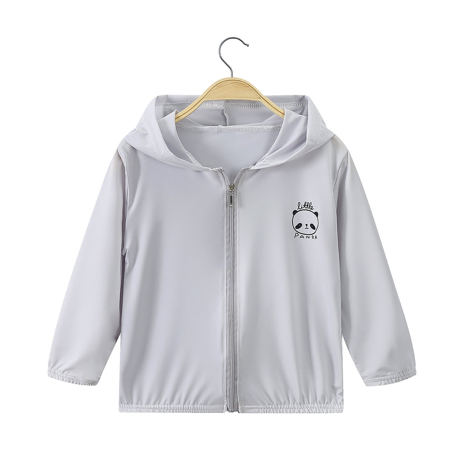 Unisex nan lightweight hooded jacket with full zip and cute panda print Chichicherry