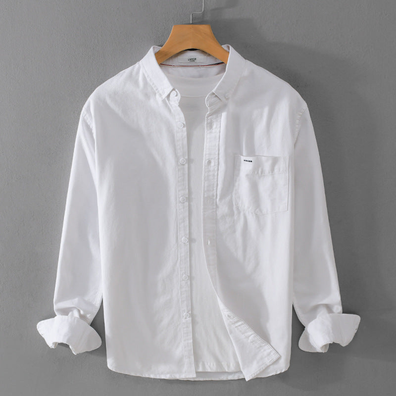 Men's classic button-down oxford shirt made of cotton with a Kent collar, loose fit, and chest pocket Chichicherry