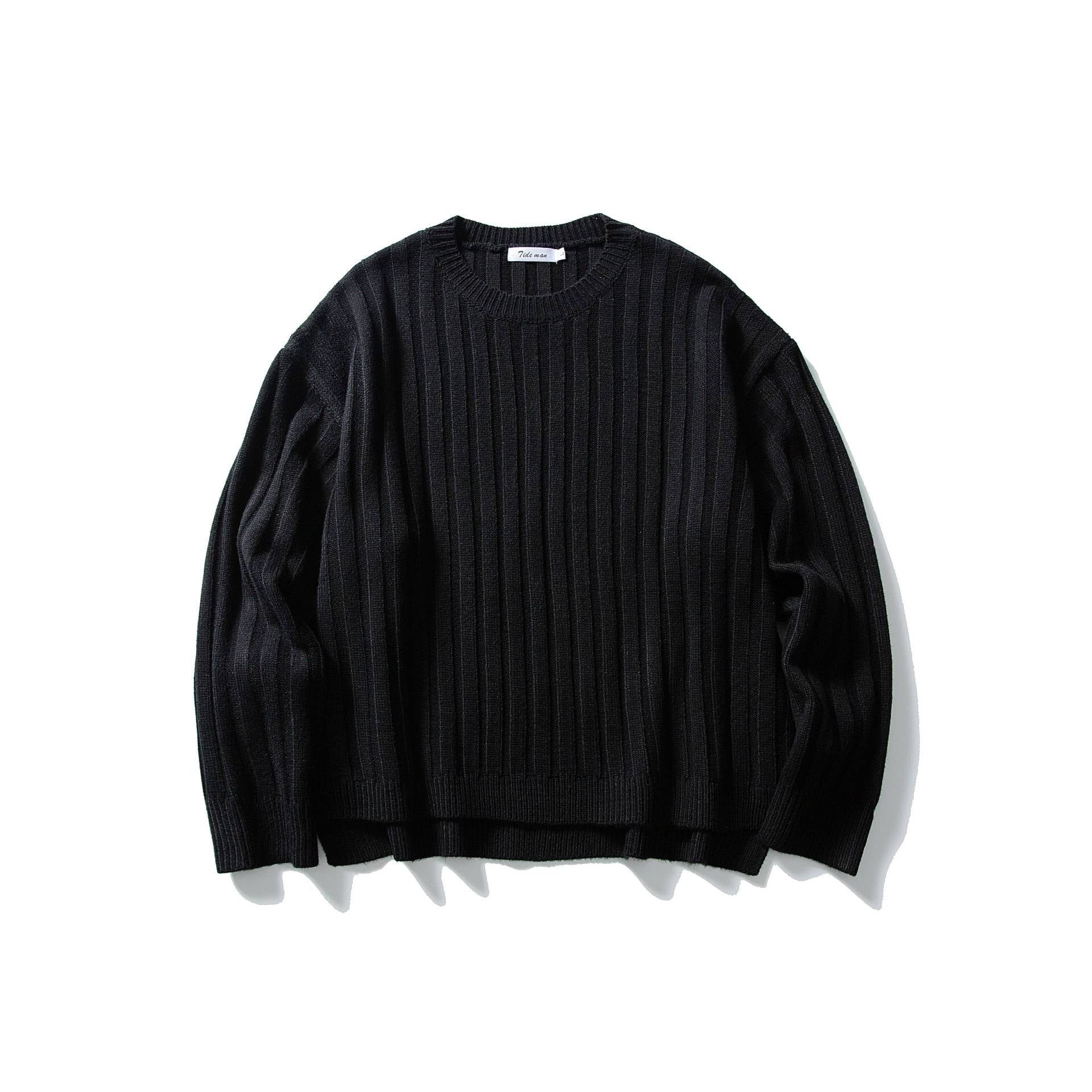 Unisex Coarse Ribbed Oversize Sweater with Round Neck