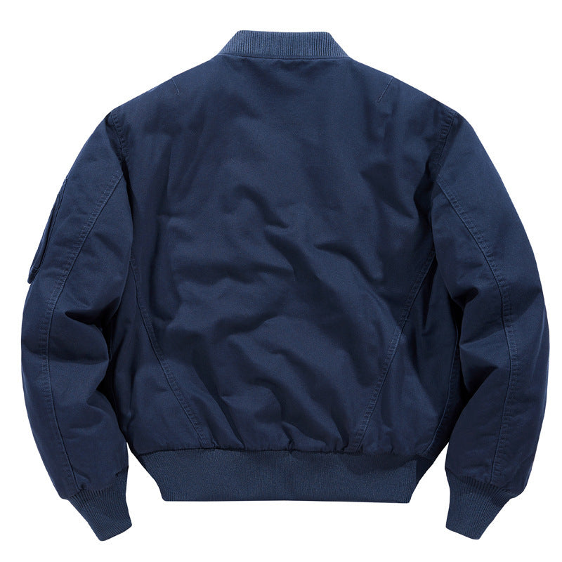 Men's Short-Cut Utility Bomber Jacket made of sturdy canvas with arm pocket Chichicherry