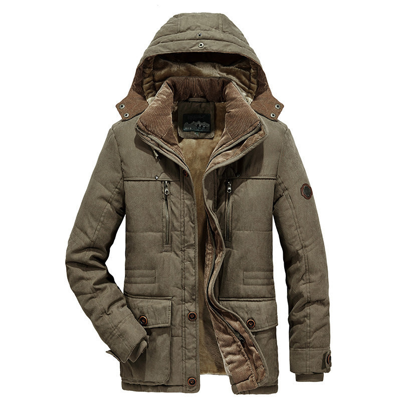 Men's parka in field style with cord-lined inner collar and multiple pockets Chichicherry