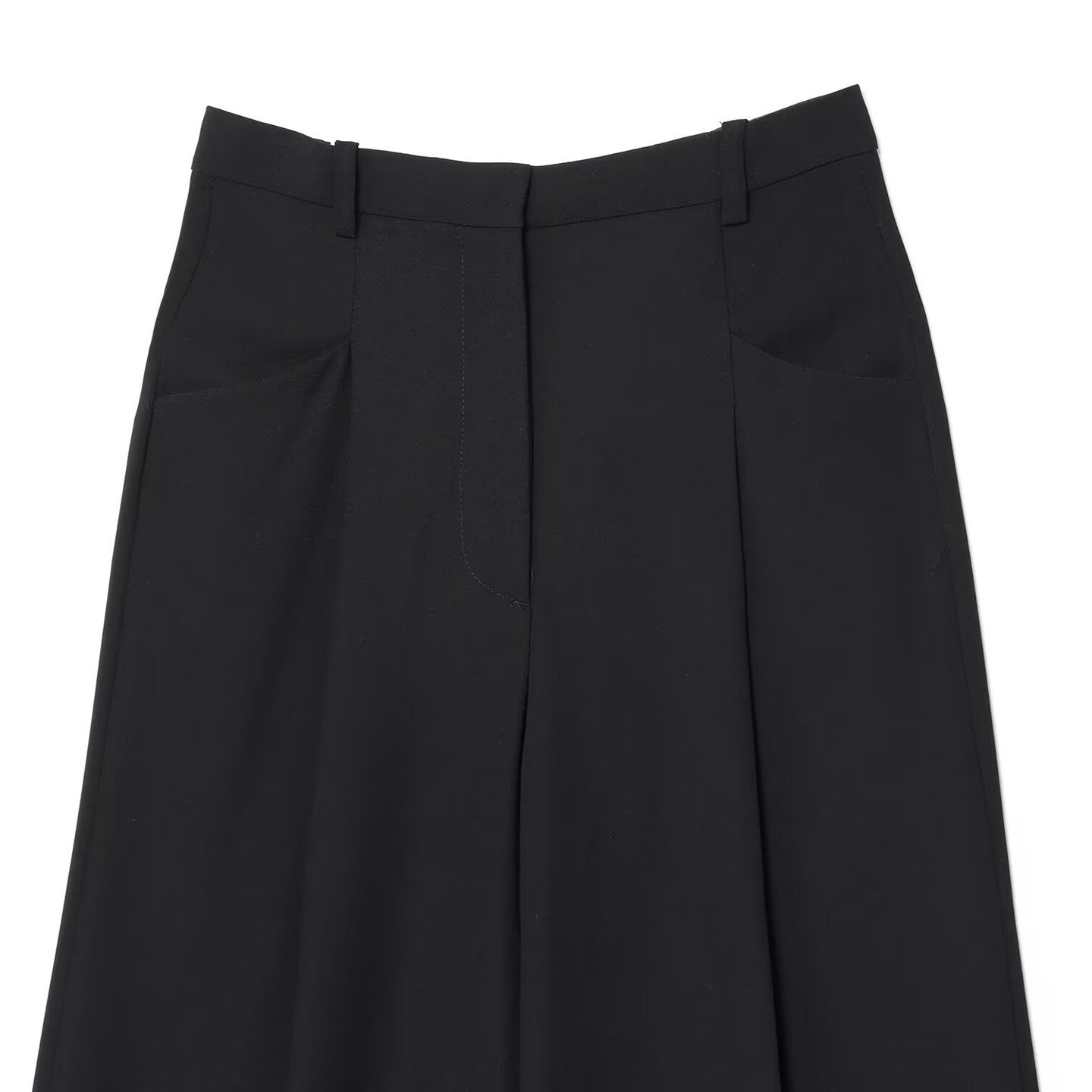 Women's Wide High-Waisted Pleated Trousers with Crease and Wide Leg Chichicherry