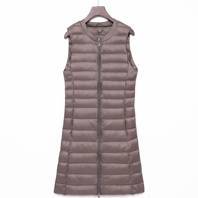 Ladies Long Quilted Thermal Vest with A-Line Silhouette Chichicherry
