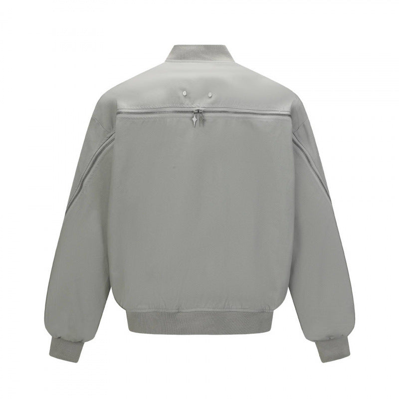 Unisex Boxy-Bomber jacket with full zip, ribbed hem and chest welt pocket Chichicherry