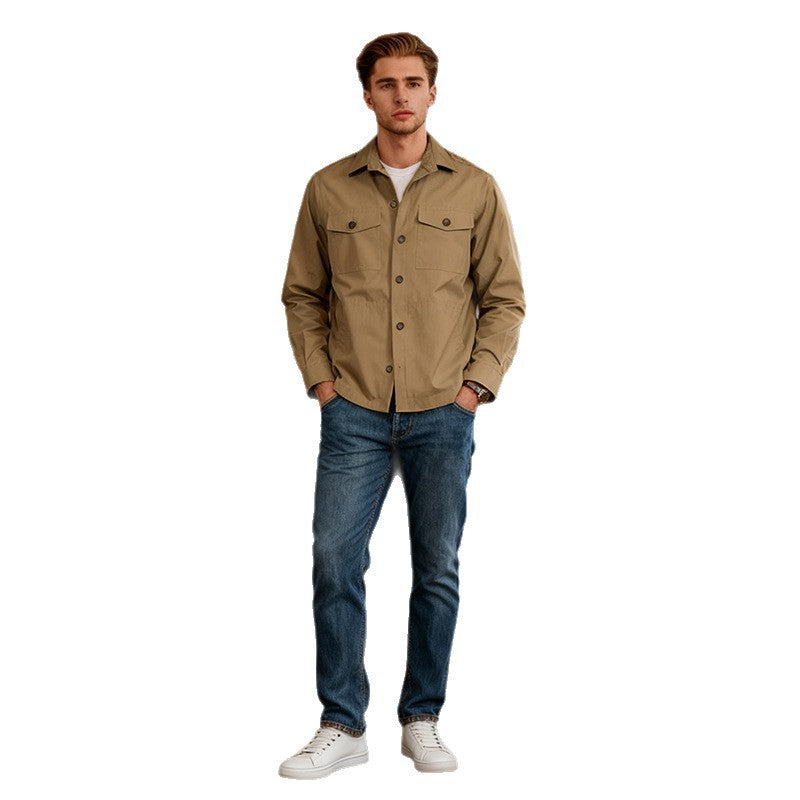 Men's overshirt made of cotton twill with patch chest pockets Chichicherry