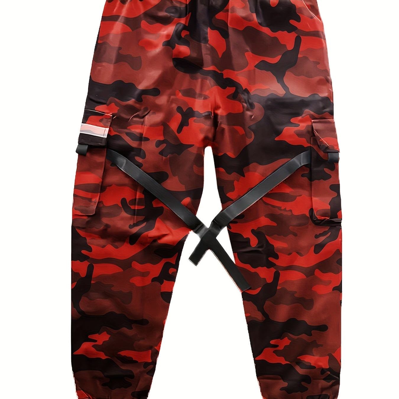 Men's Utility Cargo Jogging Pants with Elastic Waistband, Adjustable Leg Straps & Multifunctional Pockets Chichicherry